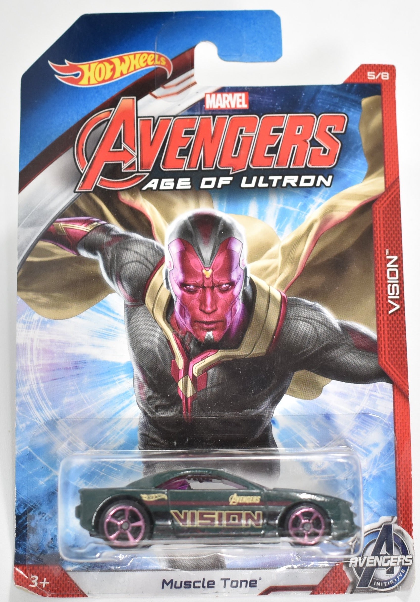 Hot Wheels diecast car Avengers Age of Ultron Muscle Tone Vision