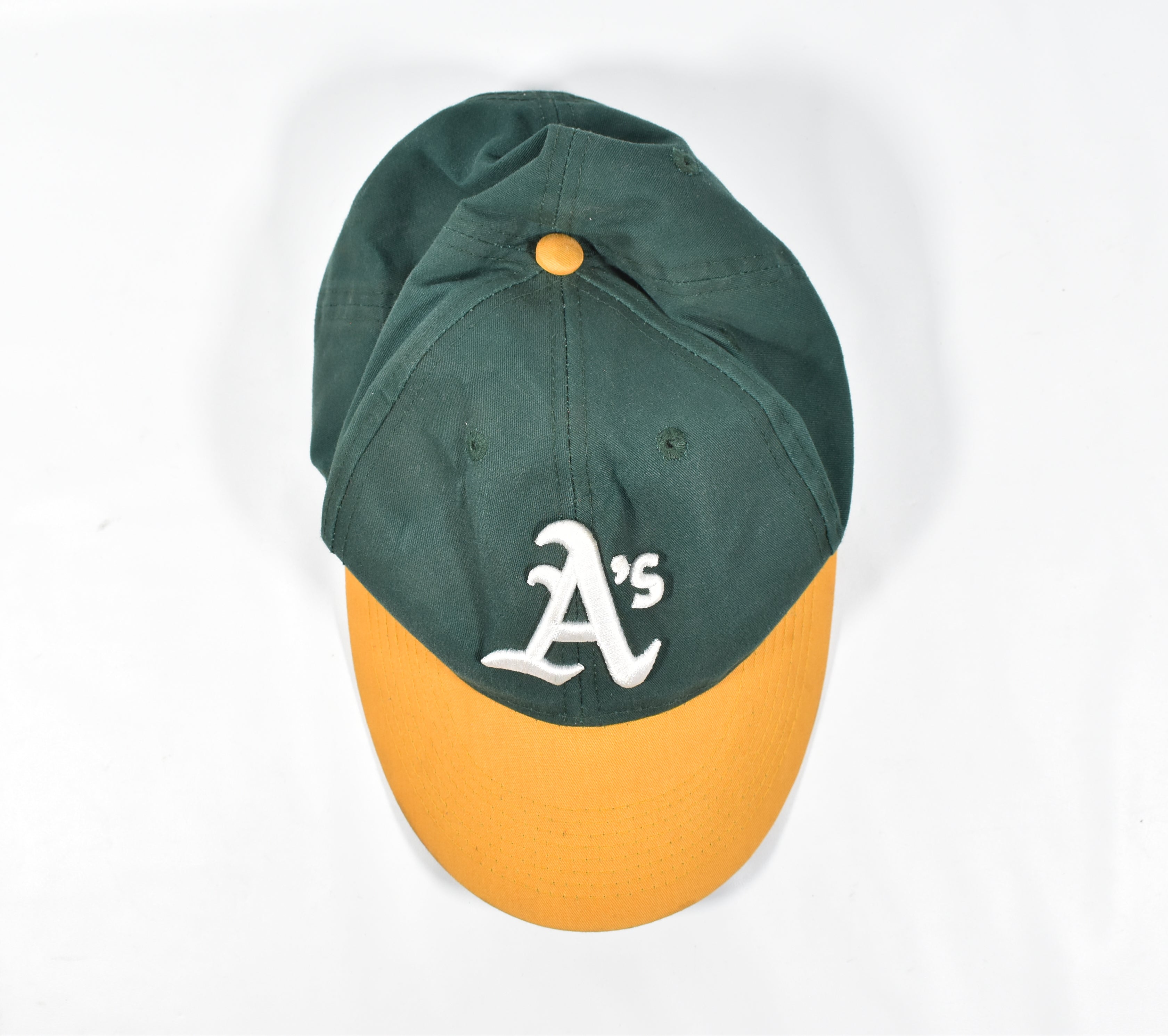 A’s Green and yellow Baseball Cap Snapback MLB Used Youth OC Sports