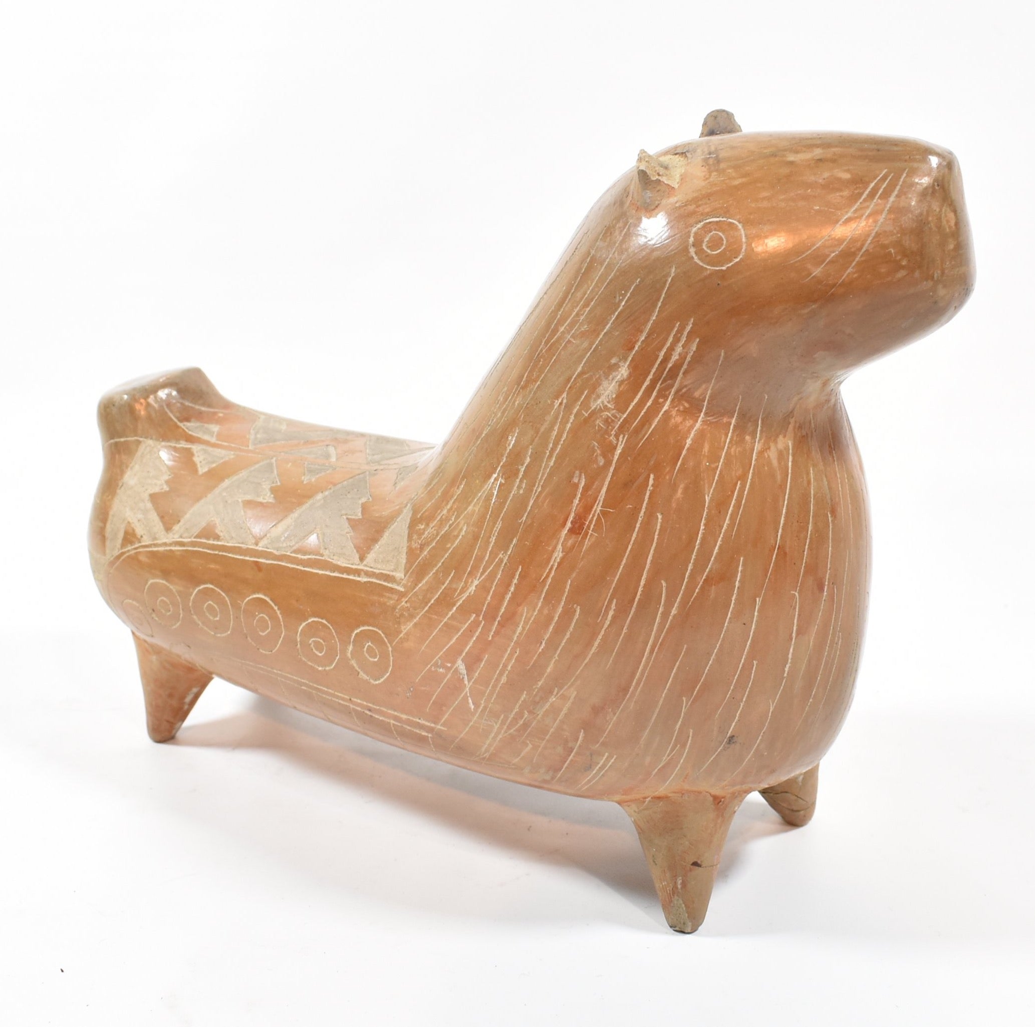 Hand made Guinea pig 9 inch used brown Clay exclusive artwork piece