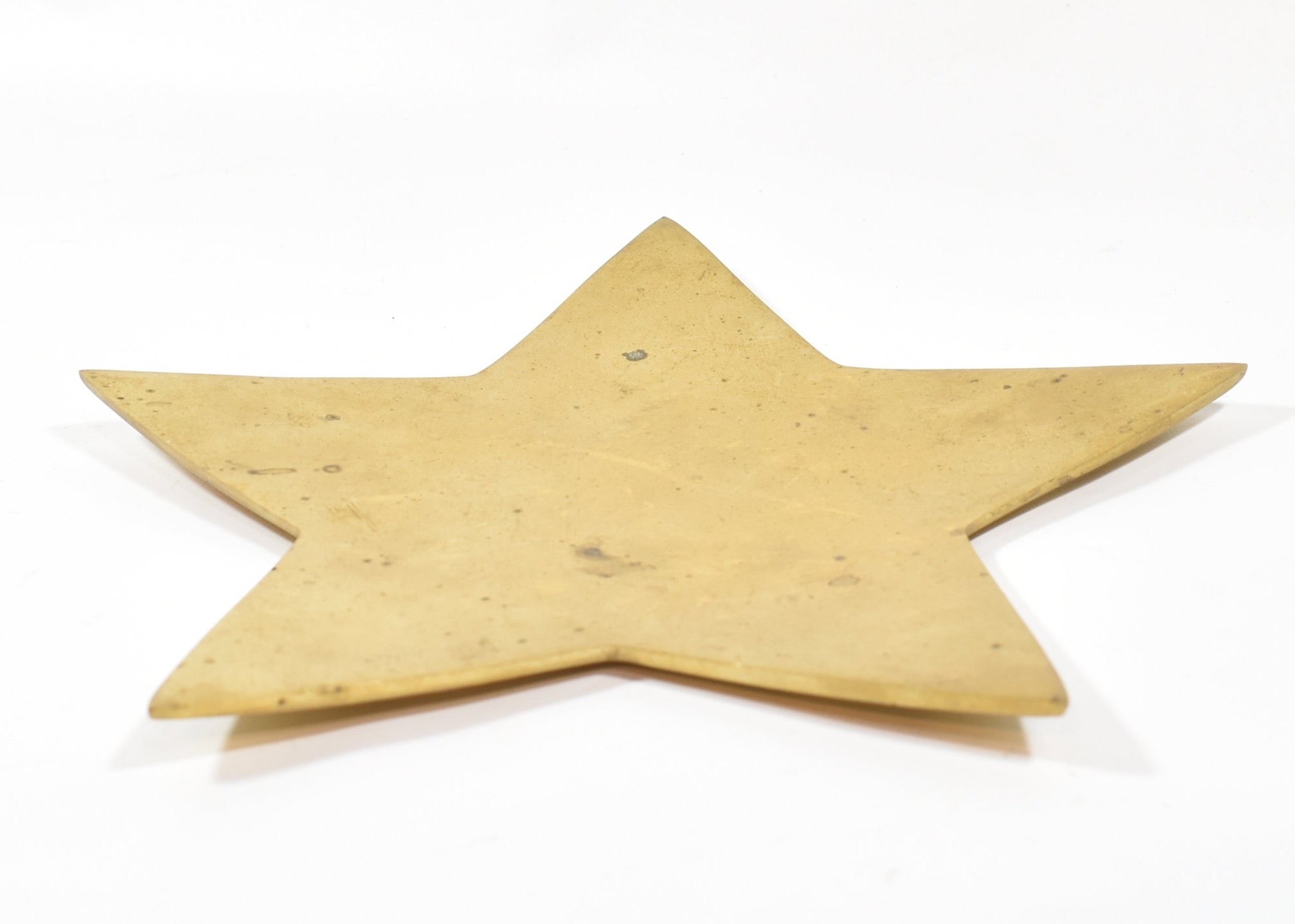 Golden Star Holiday candle placement plate used Holiday in line Brass Star