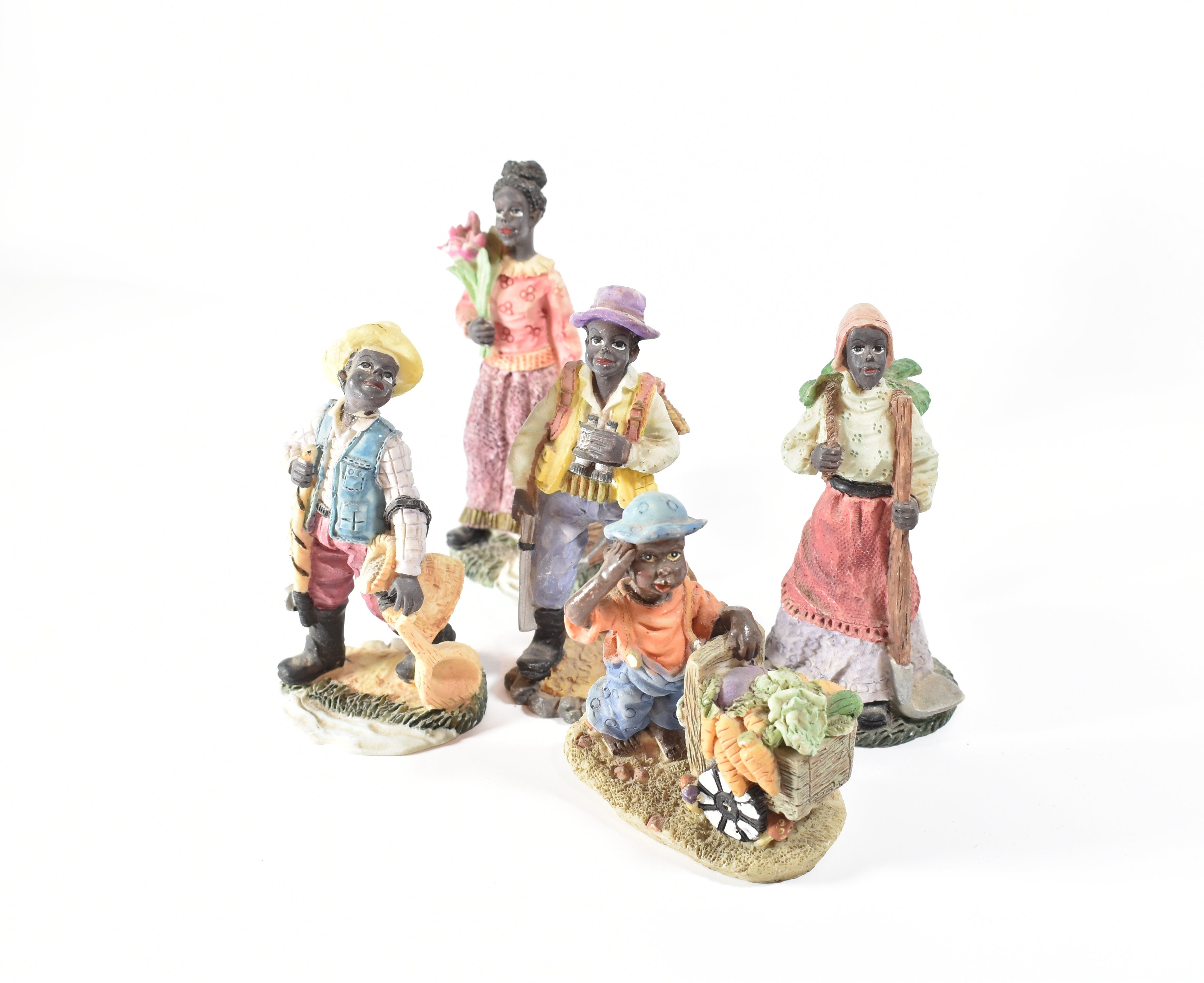 Vintage Figurines Statue 4 inch display used 5 piece set