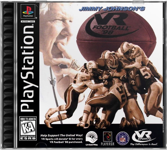 Jimmy Johnson's VR Football '98 PS1 Sony Playstation 1 Used Video Game