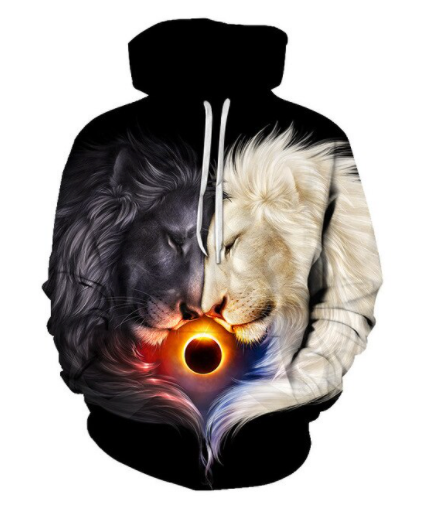 Lion Hoodie Exclusive Flame Art 1