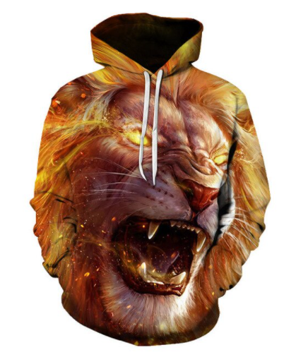 Lion Hoodie Exclusive Flame Art 8