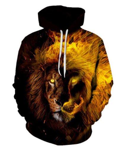 Lion Hoodie Exclusive Flame Art 4