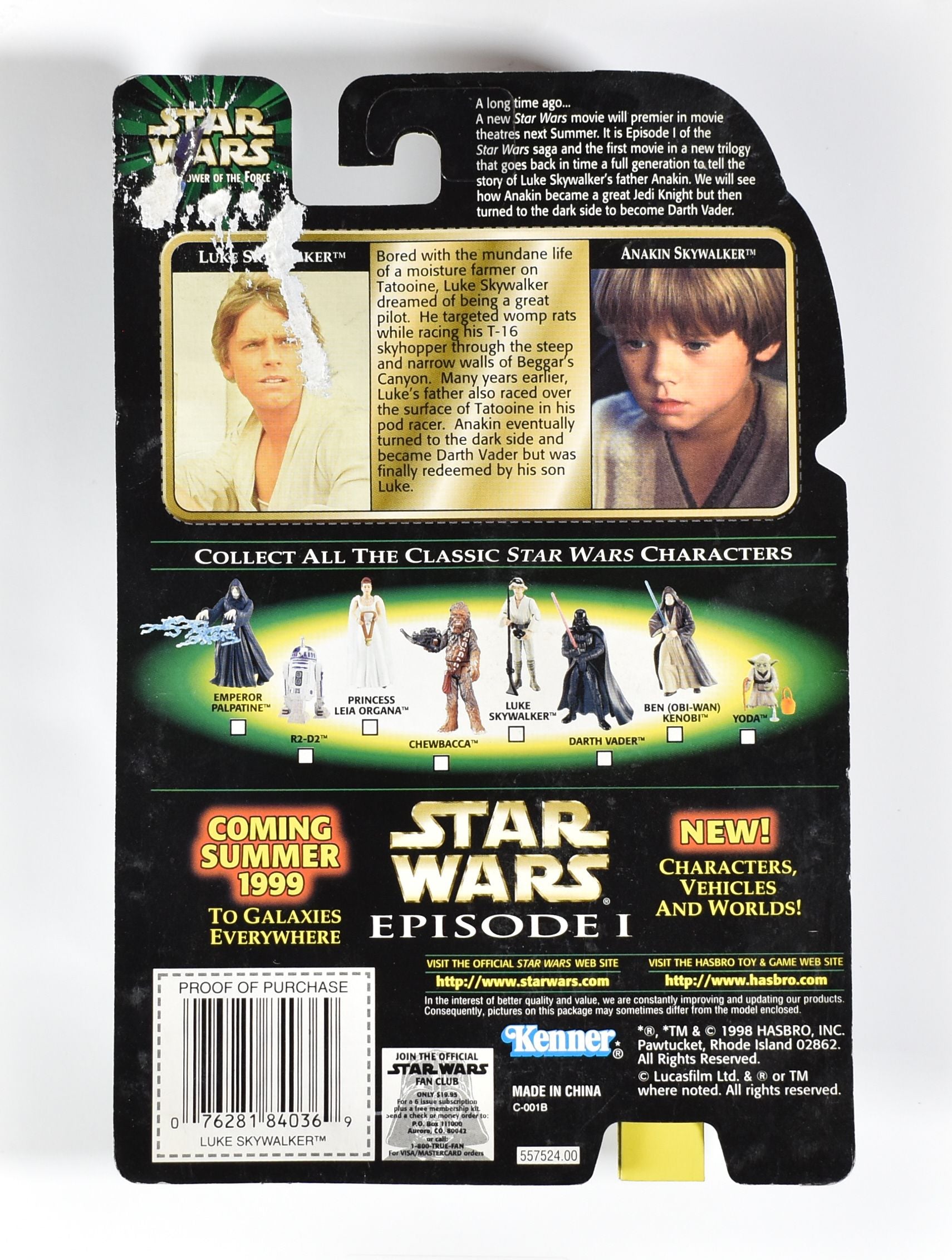 Star Wars Power of the force Flash Back Photo Luke Skywalker Blaster Rifle Electro Binoculars Action Figure