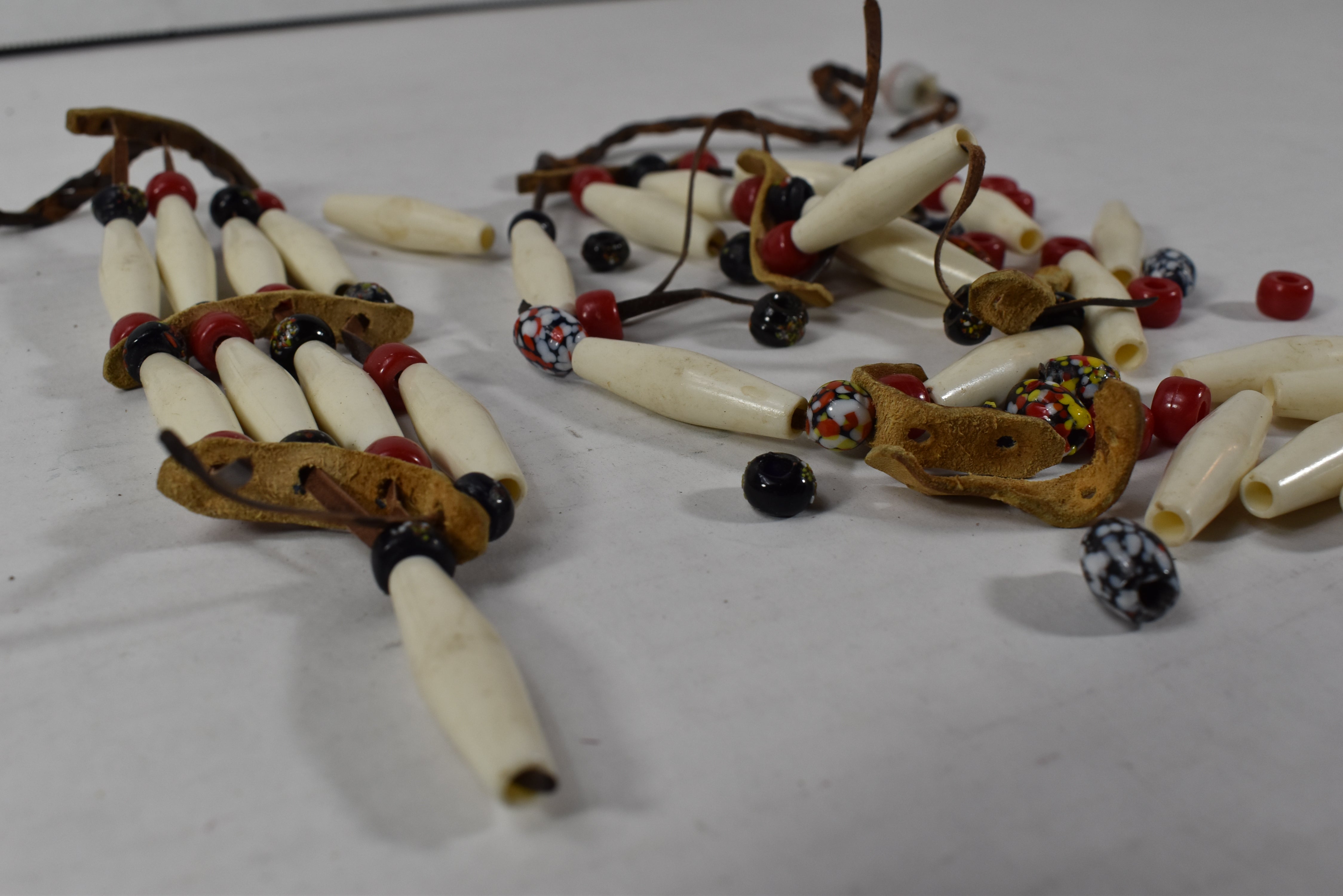 Native American Dress Decor Beads Leather Plastic Pieces