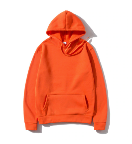 Orange Hoodie Plain Sweatshirt