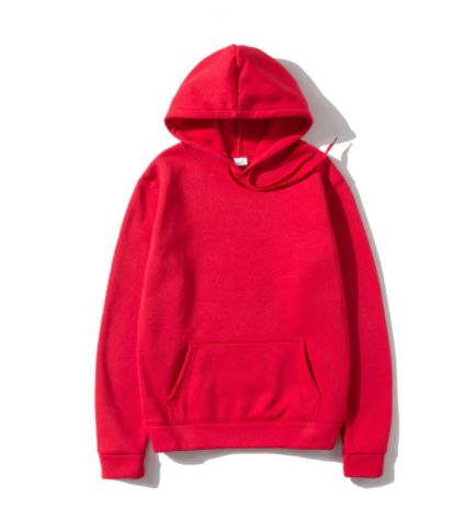 Red Hoodie Plain Sweatshirt