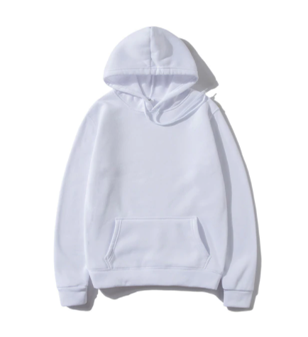 White Hoodie Plain Sweatshirt