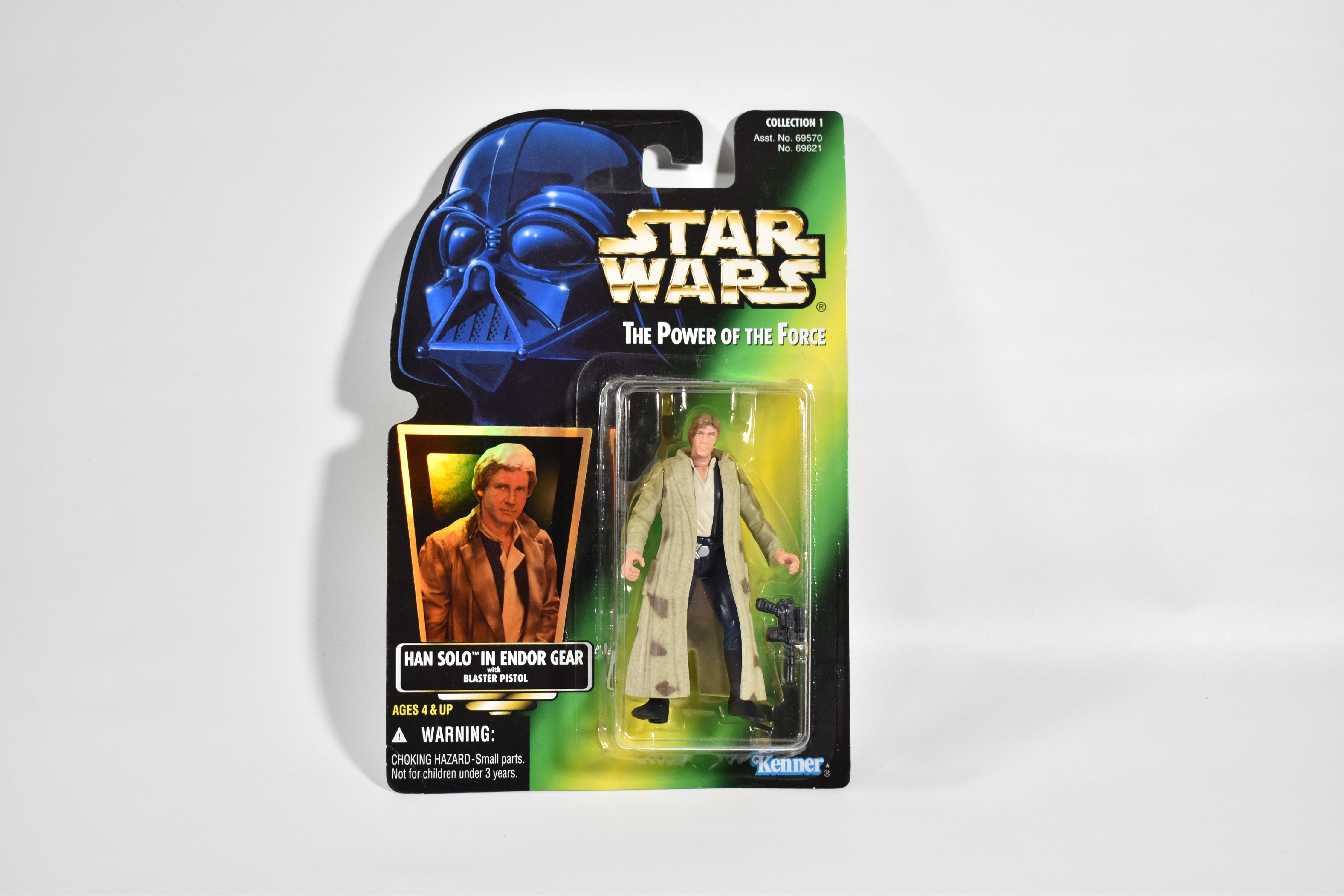 Star Wars Power of the force Green Card Han Solo Endor Gear 1996