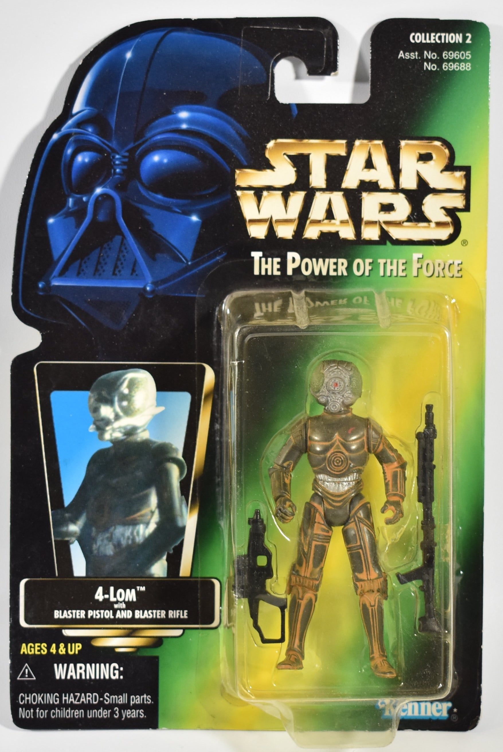 Star Wars Power of the force Green Card 4- Lom Action Figure 1996 Kenner