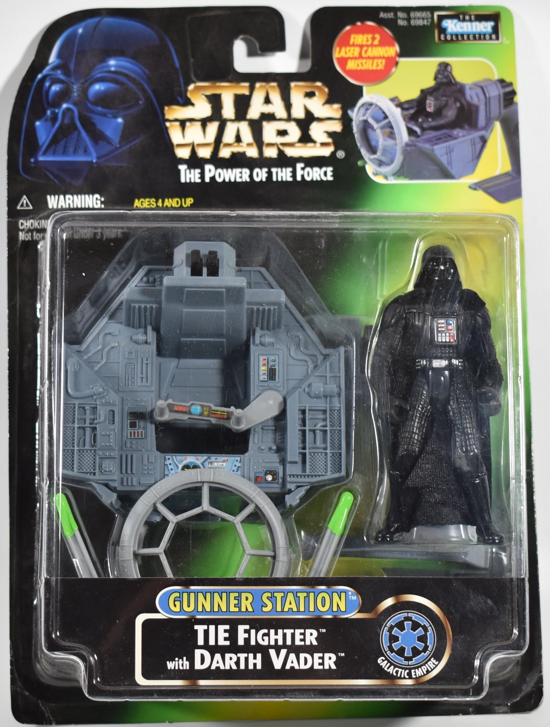 Power of the force Gunner Station Tie Fighter with Darth Vader Kenner 1998