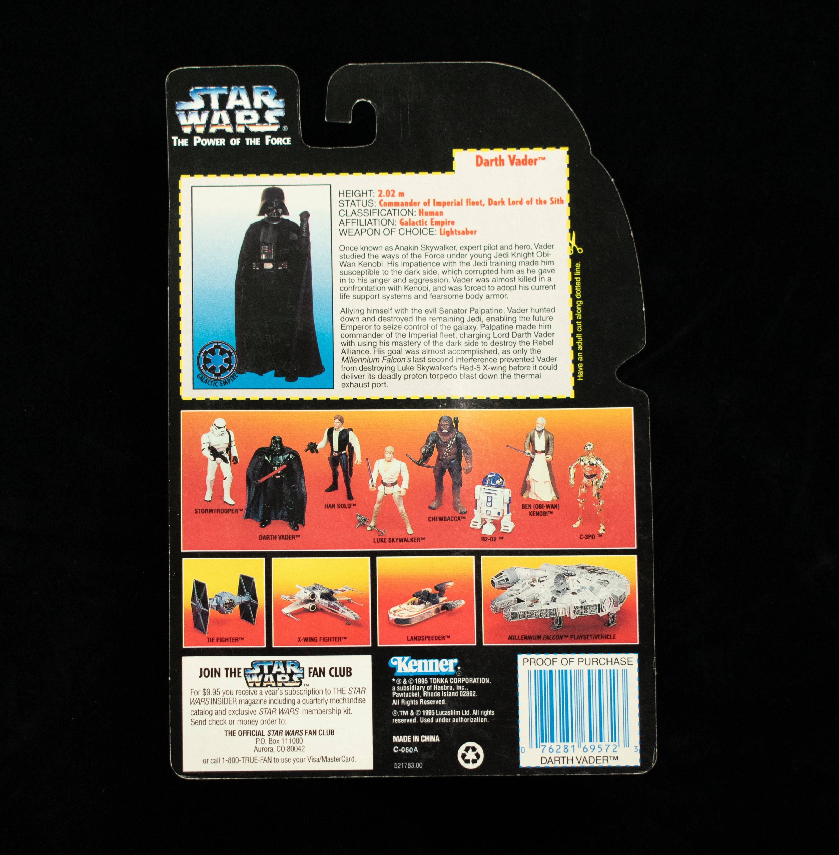 Star Wars Power Of the Force Orange Card 1995 LONG Light Saber