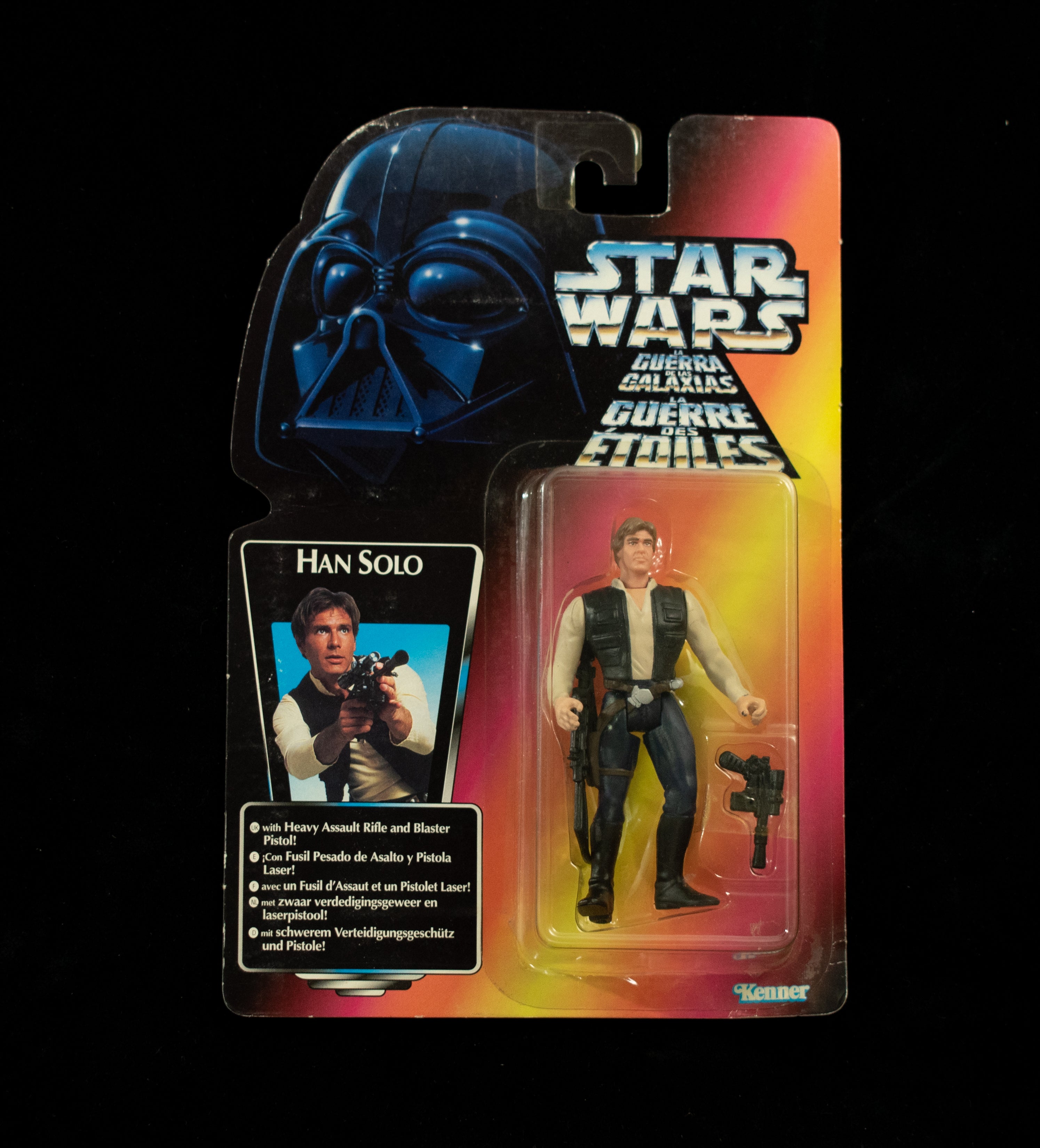 Star Wars Power Of the Force Orange Card Han Solo 1995 kenner Foreign release