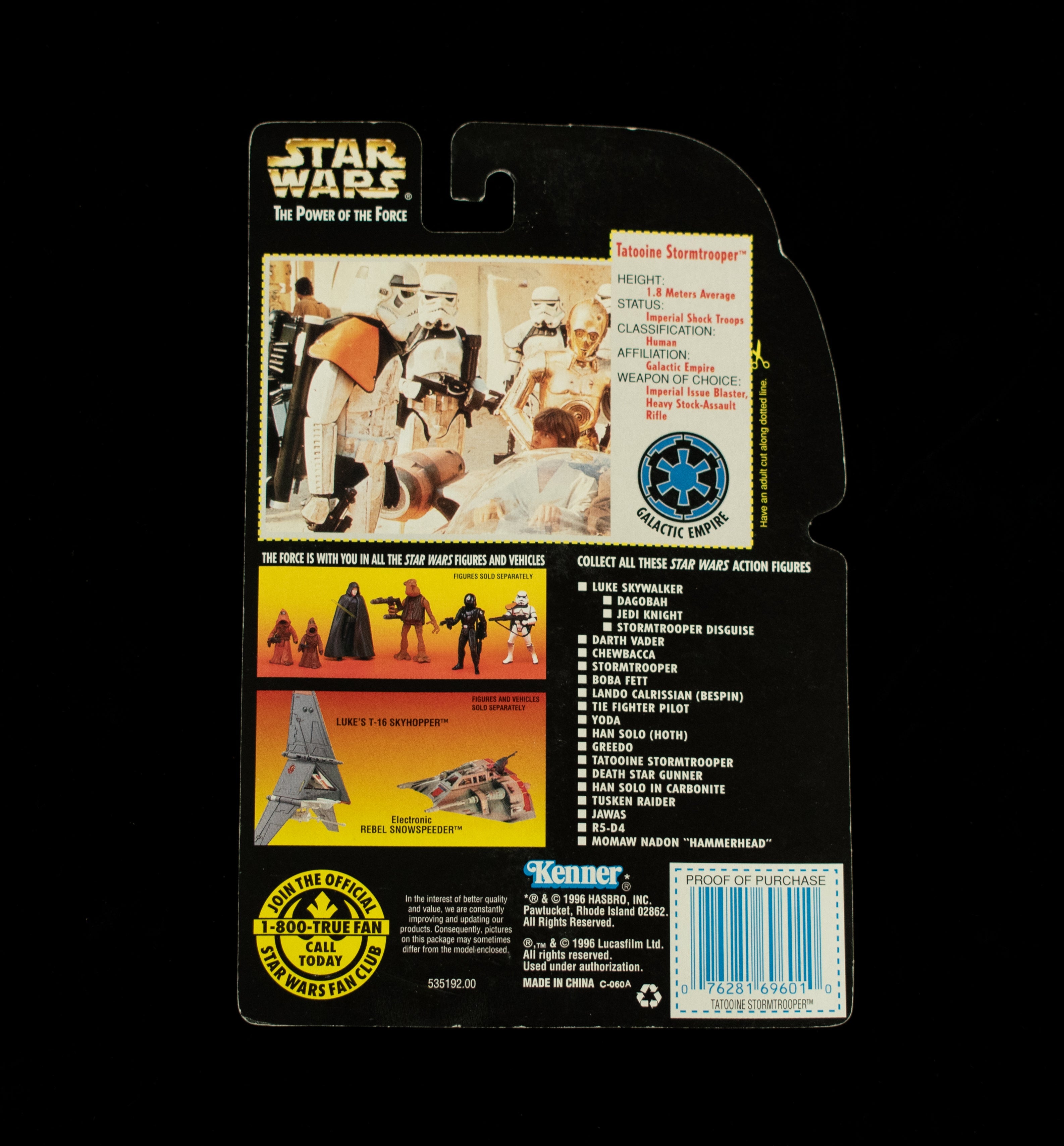 Star Wars Power Of the Force Orange Card Tatooine Stormtrooper 1995 Orange Card
