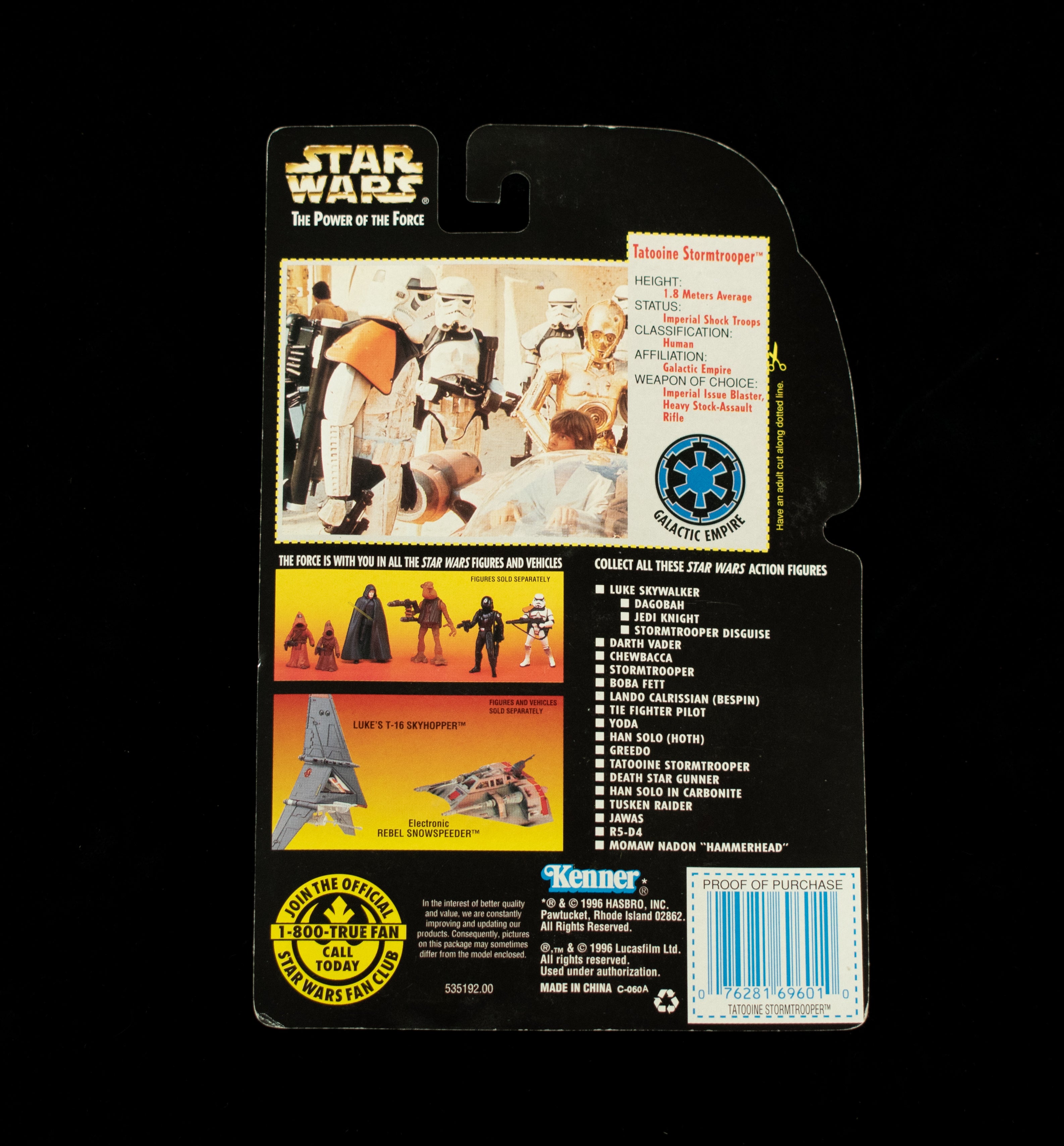 Star Wars Power Of the Force Orange Card Tatooine Stormtrooper Concussion Grenad