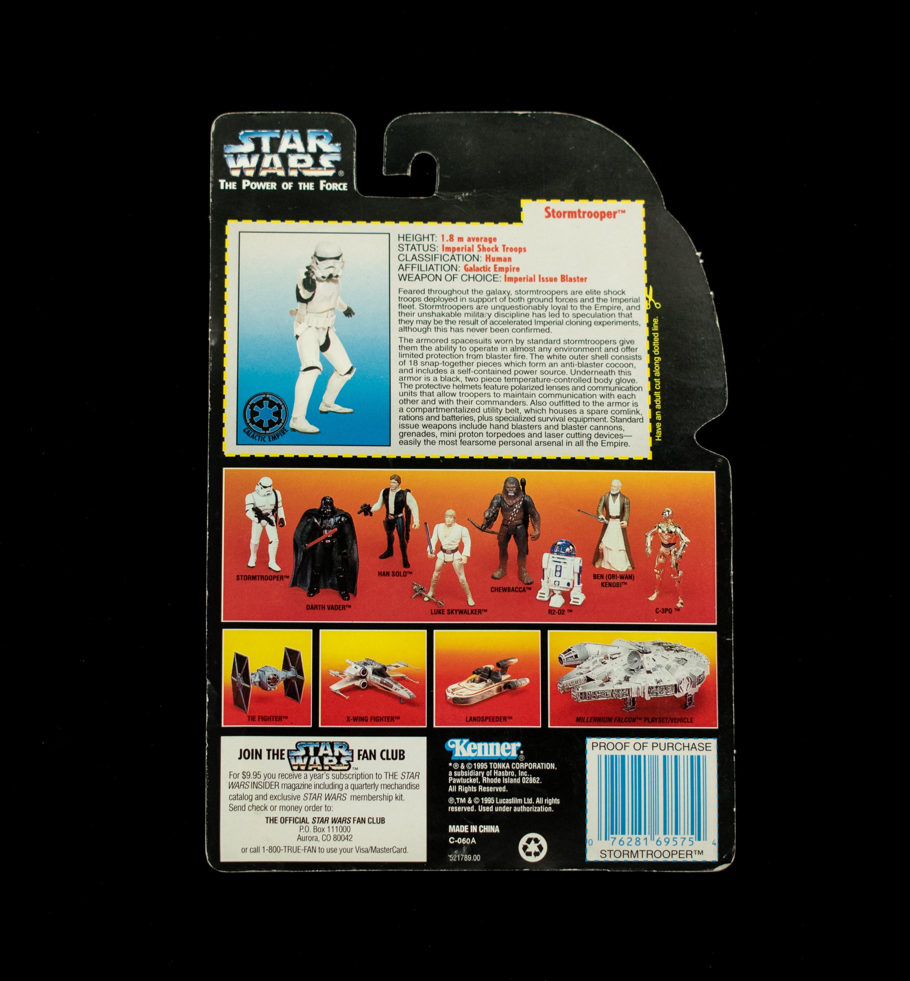 Star Wars Power Of the Force Orange Card Stormtrooper Blaster Rifle
