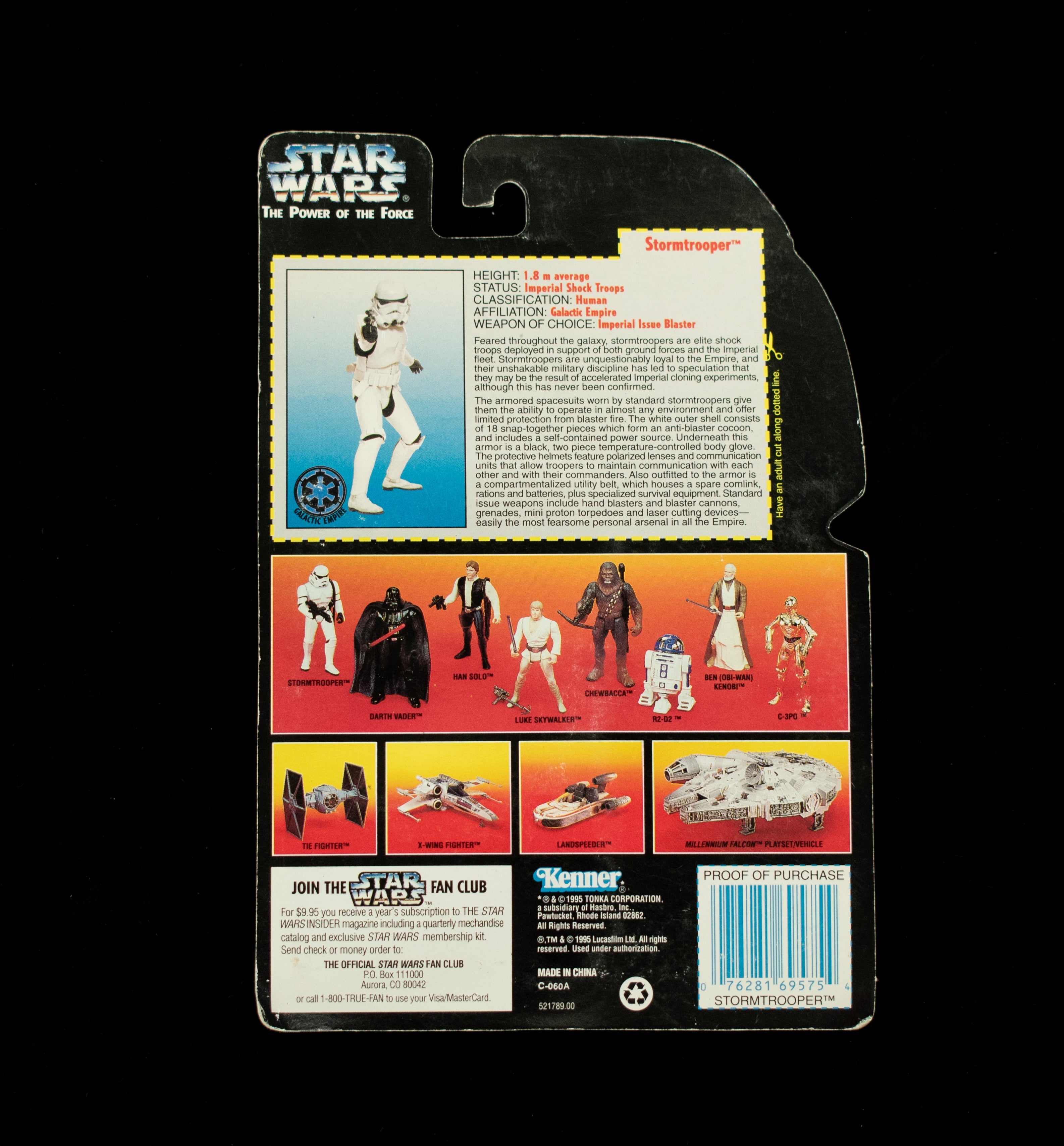 Star Wars Power Of the Force Orange Card Stormtrooper Blaster Rifle Kenner 1995