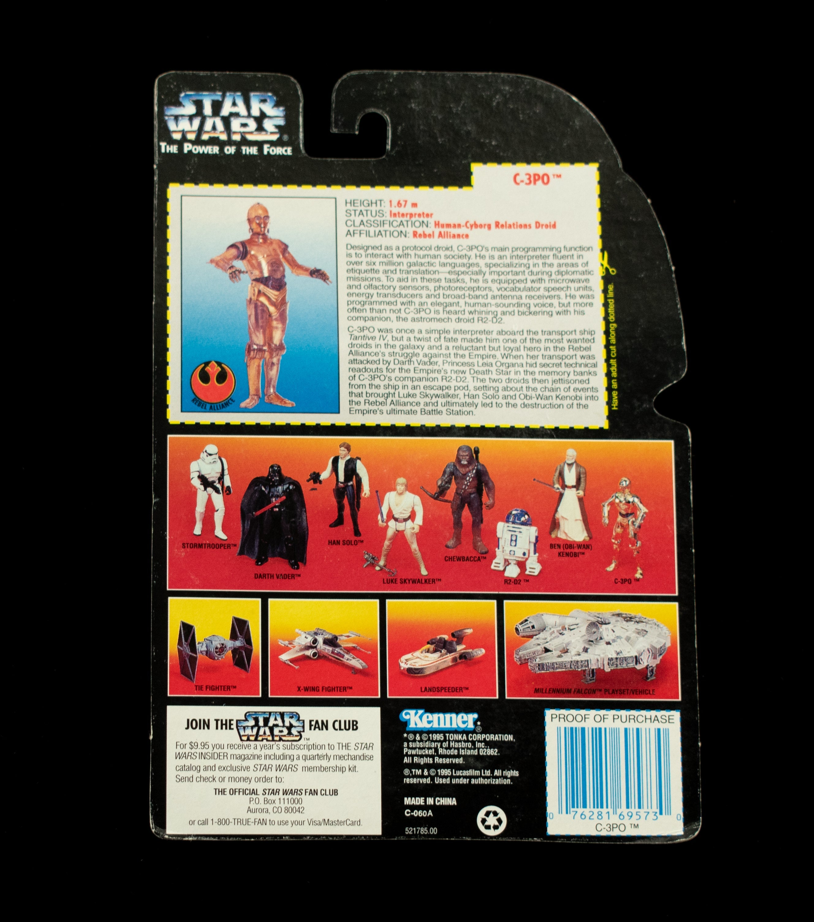 Star Wars Power of the force orange card 1995 C-3PO