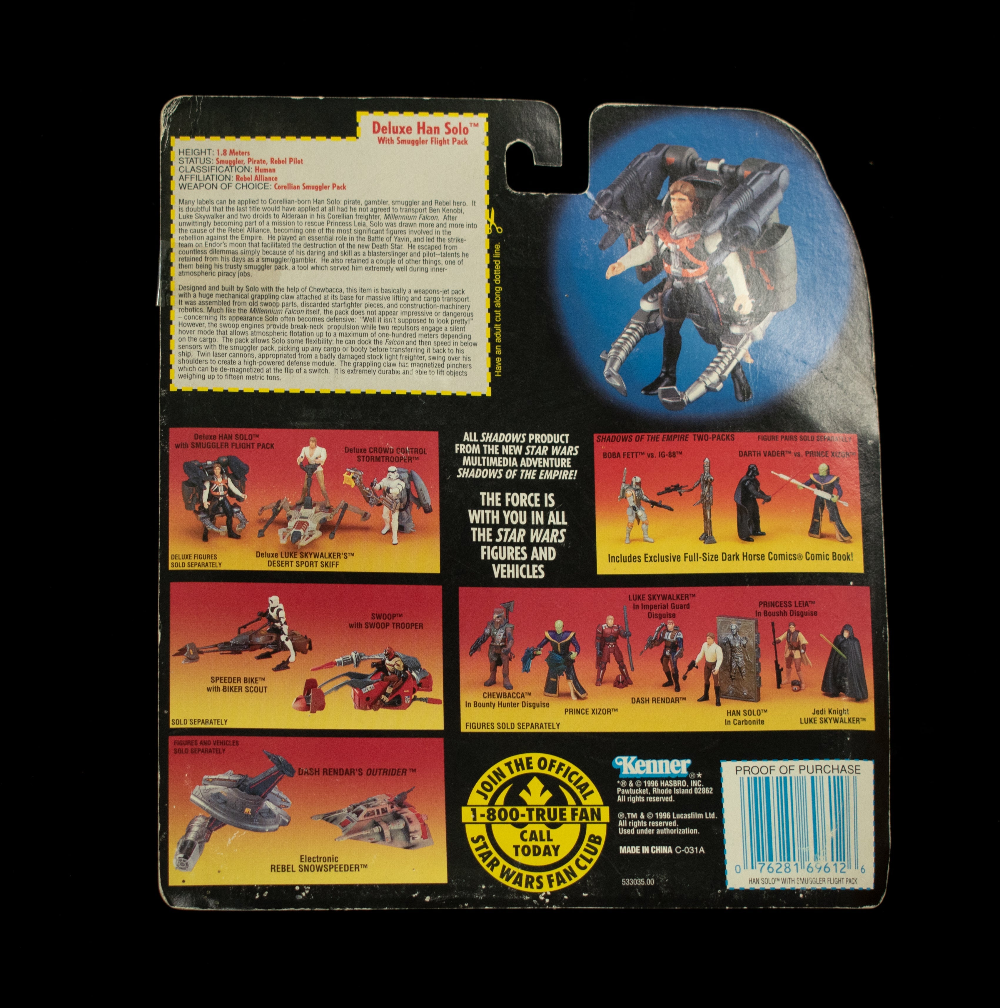 Star Wars Power Of the Force Orange Card Han Solo Deluxe Smuggler Flight Pack