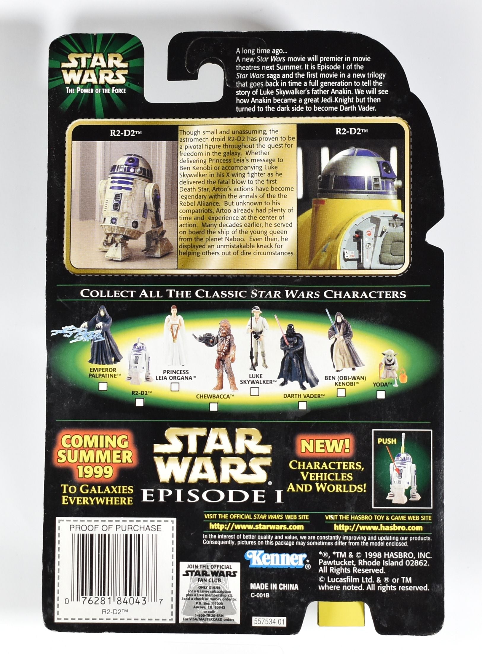 Star Wars Power of the force R2-D2 Launching Lightsaber No. 84043 Flash Back