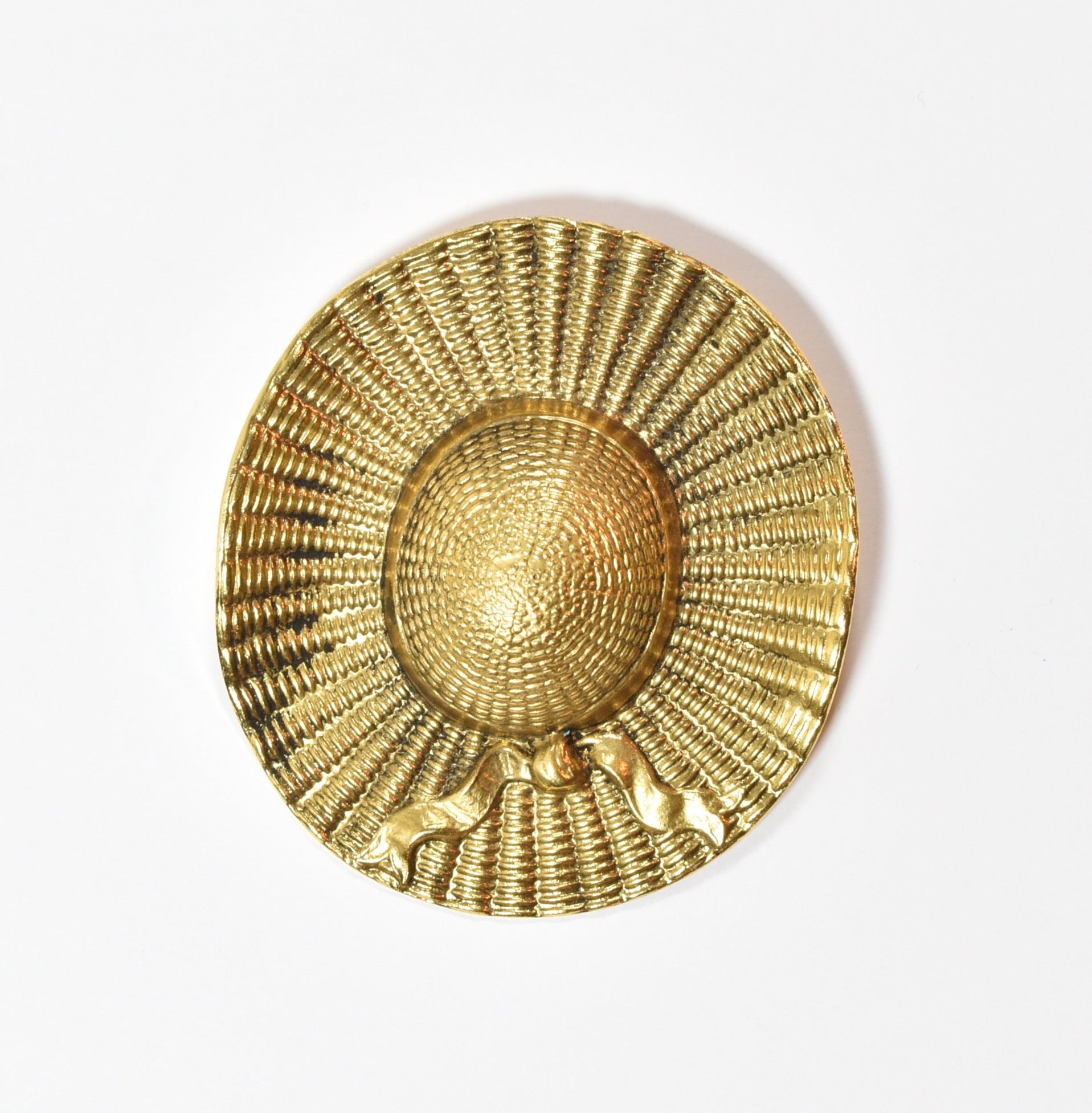 Brooch Pin 3inch Pin 2 1/2 Inch Golden Hat Used Collectible Pin Vintage
