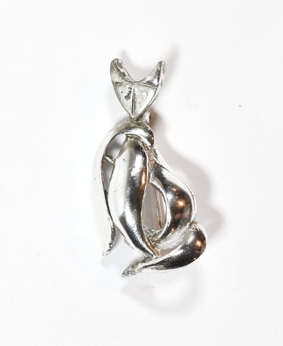 Brooch Pin Collectible Vintage Pin Used Silver Cat