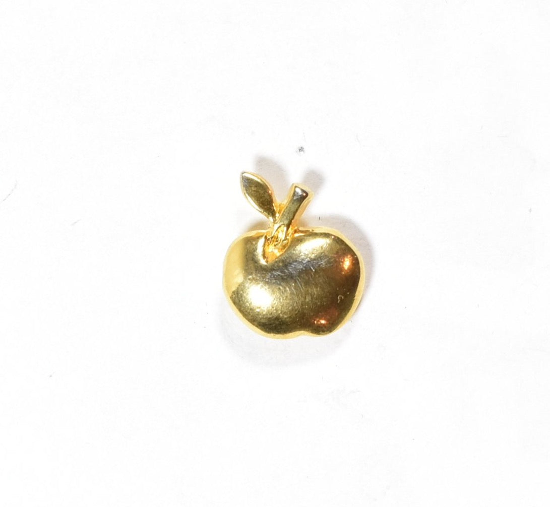 Gold apple pin Dammit Button pin used half inch golden apple pin