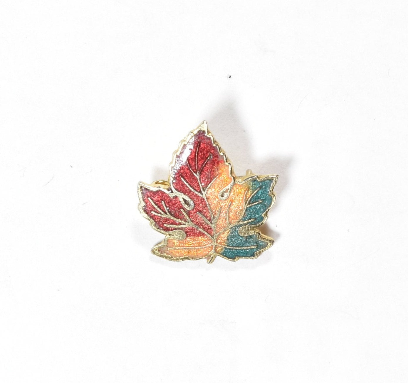 Colorful leaf pin used pin Red yellow green Used