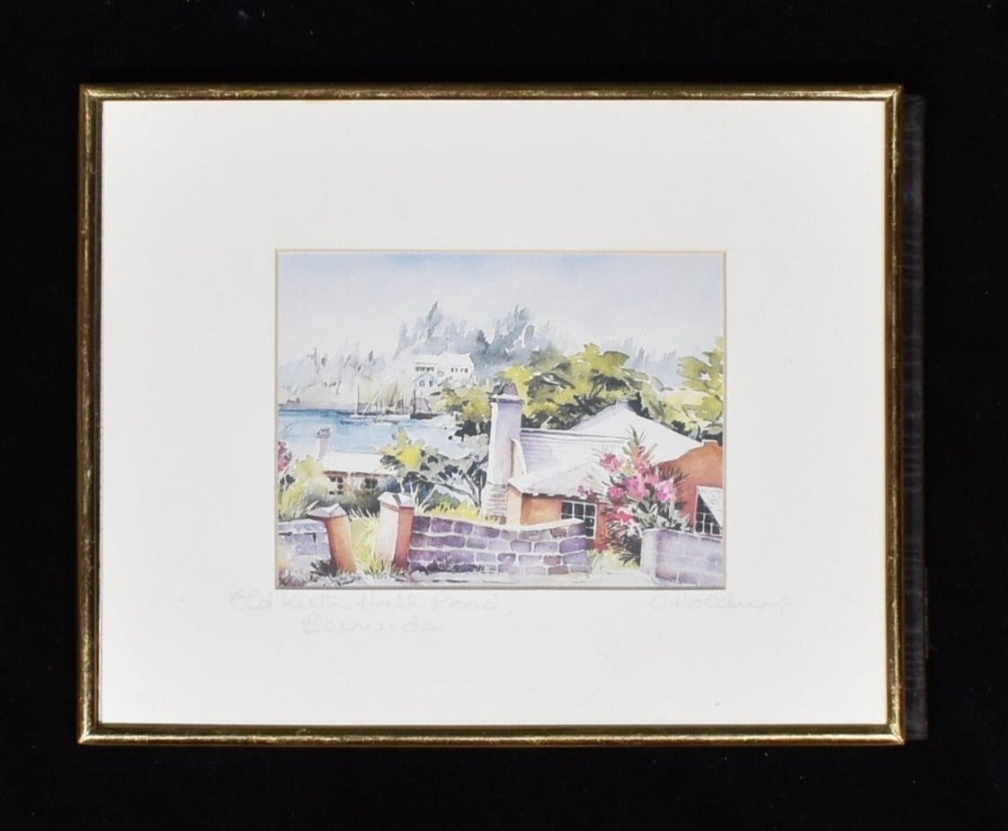 Old Keith Hall Road Bermuda Hand Painted Framed Art Fine Art 8x10 Inch Framed