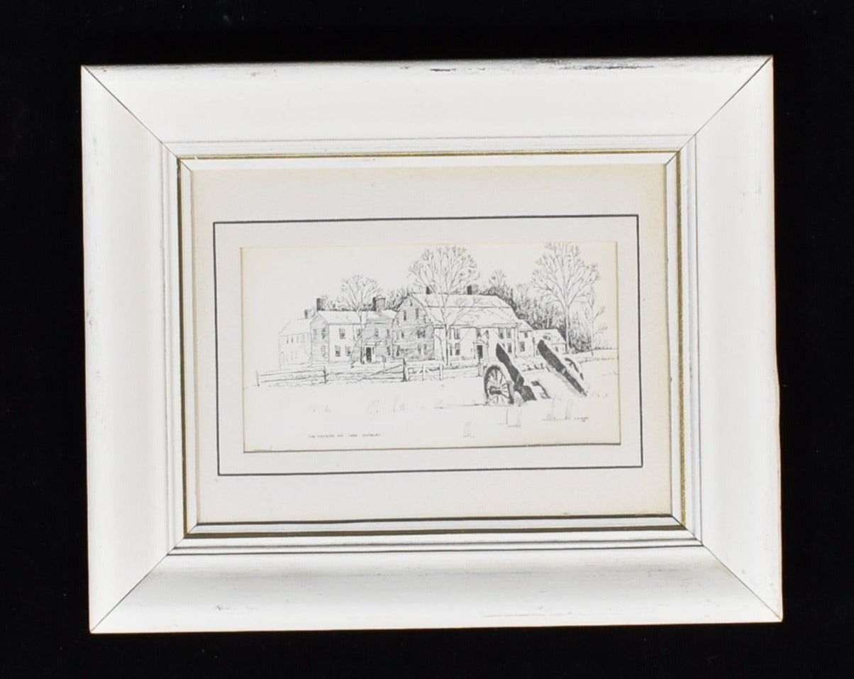 C M Goff The way side inn 1686 Sudbury 1986 Sketch Framed Art