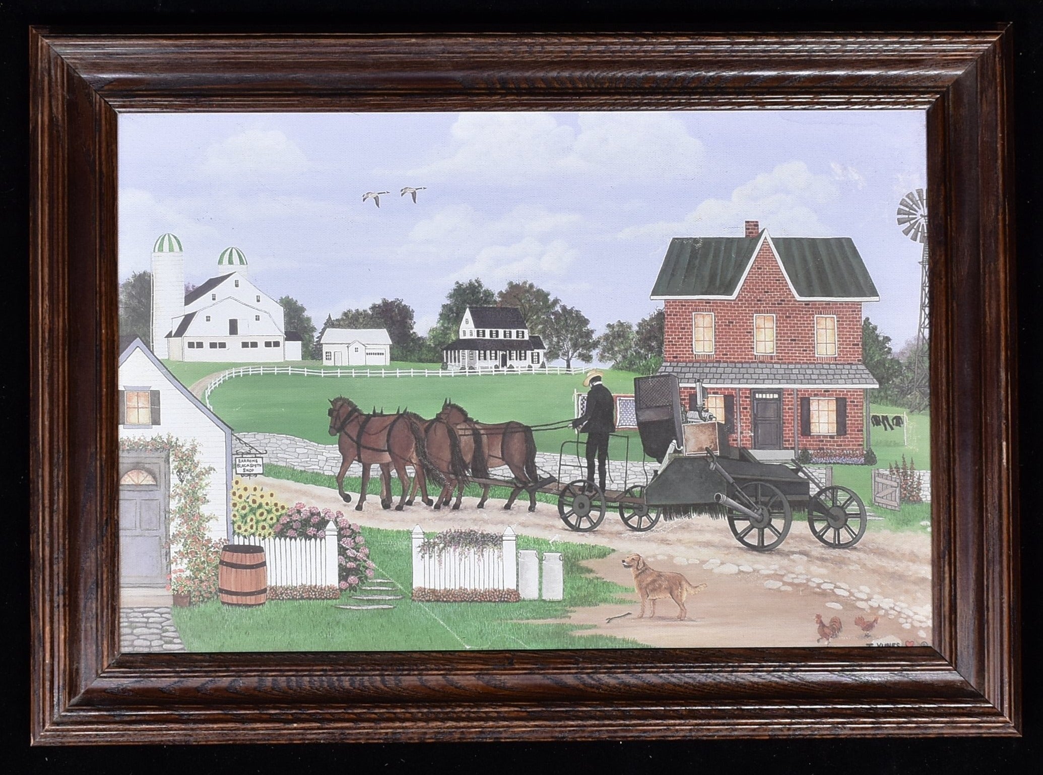 16 x 22 Framed Fine Art Work T Vunes Hand Painted Canvas Framed