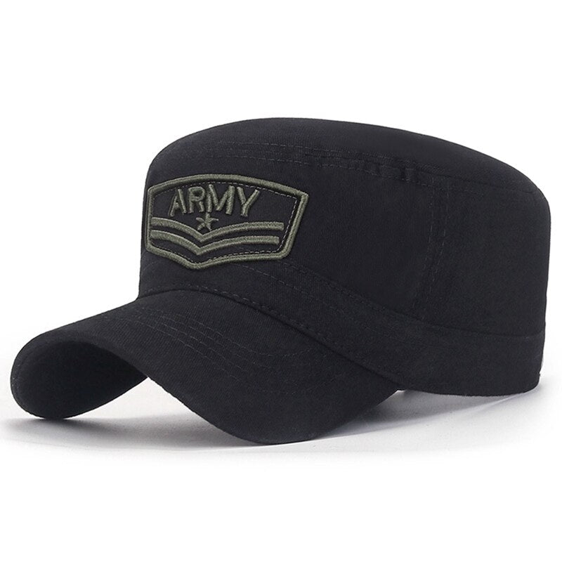 Summer Men's ARMY Corps Cap Hat Military Hats Camouflage Flat Top Hat Men Cotton Hat  Embroidered Camo Hat