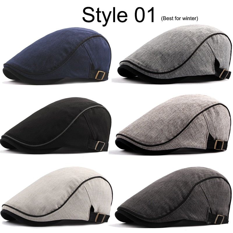 21 Types Men Berets 2021 Spring Autumn Winter Windproof Street Newsboy Beret Hat Retro England Hat Men Hats Peaked Painter Caps