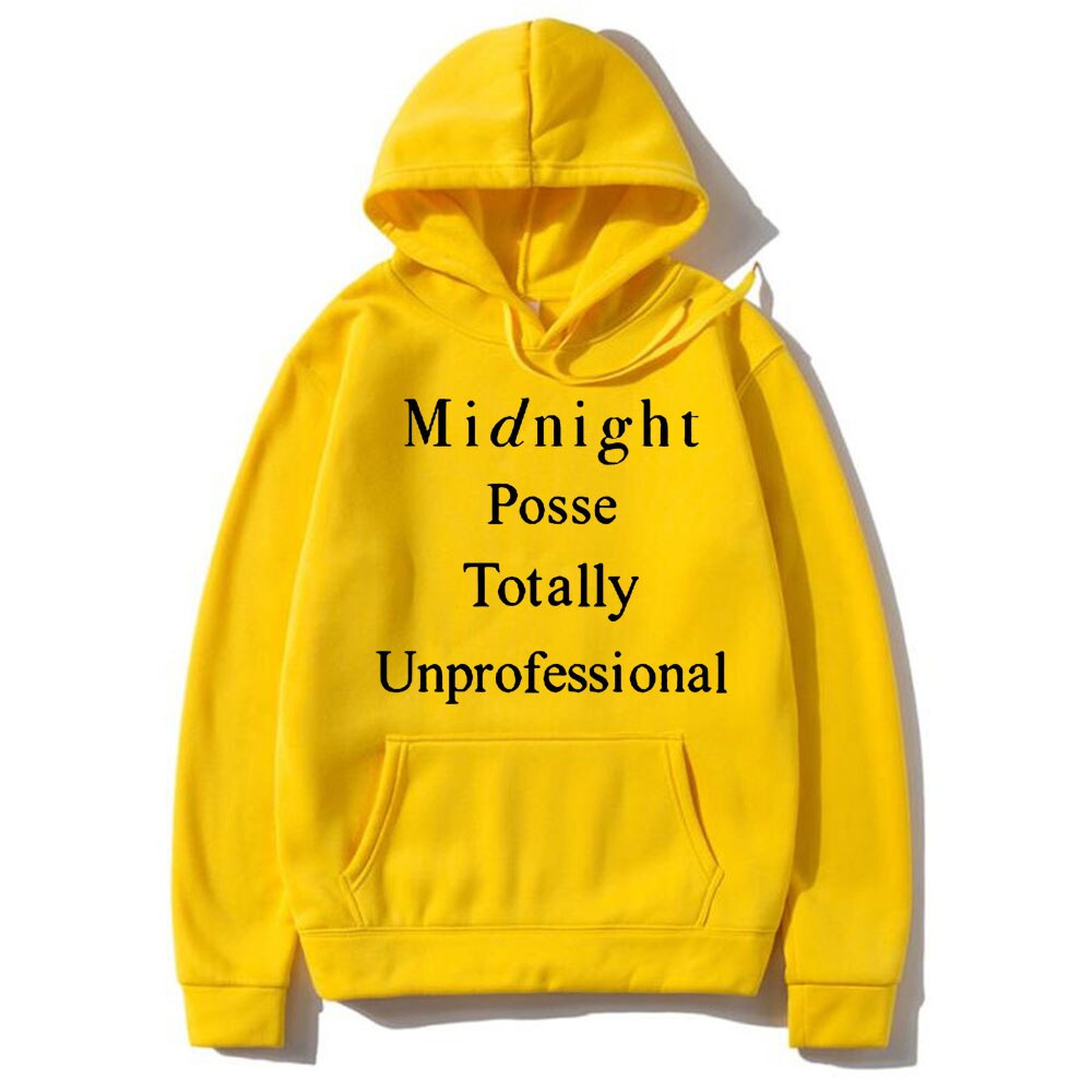 Awesome Asap Rocky Midnight Posse Totally Unprofessional Letter Logo Print Hoodie Men Women Hip Hop Hoodies Loose Cotton Clothes