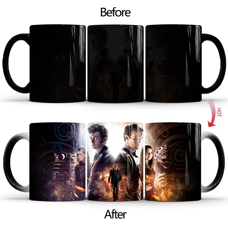 Drop Shipping 1Pcs New 350ml Doctor Who Ceramic Milk Coffee Color Changing Mugs
