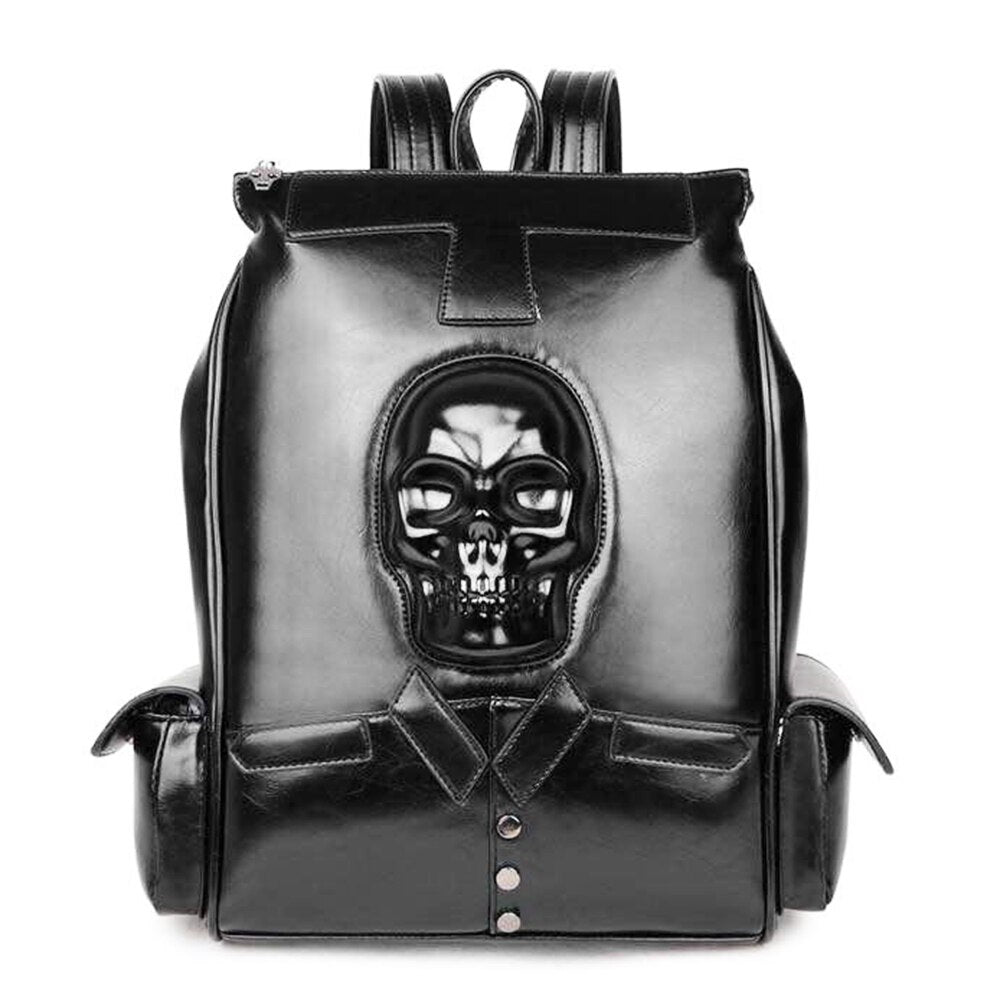 Men And Women Back Packs Steam Punk Rivet Personality Travel Bagpack 3D Skull Motorcycle Backpacks Laptop Schoolbag For Teenager