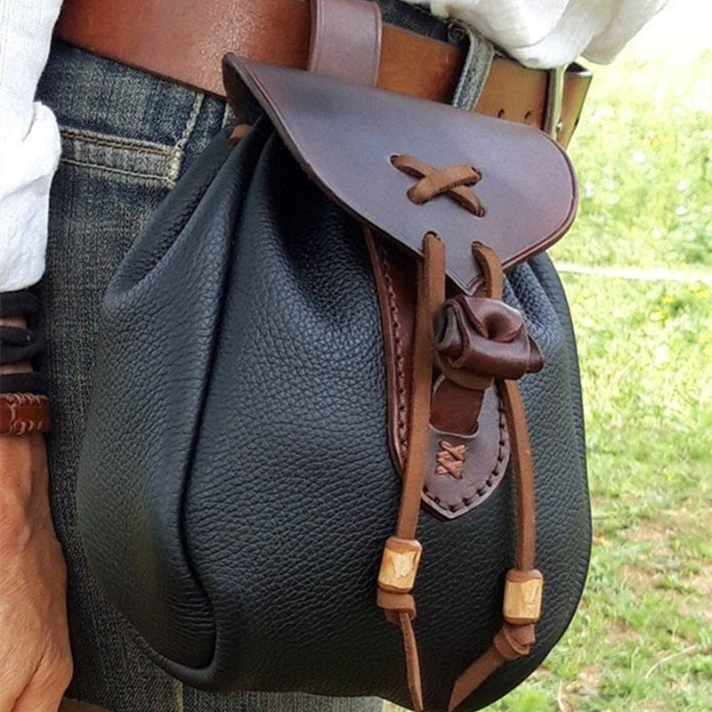 Renaissance  Medieval Accessories Leather Belt Bag Viking Coin Pouch Steampunk Drawstring Purse For Men Women Larp Cosplay Prop