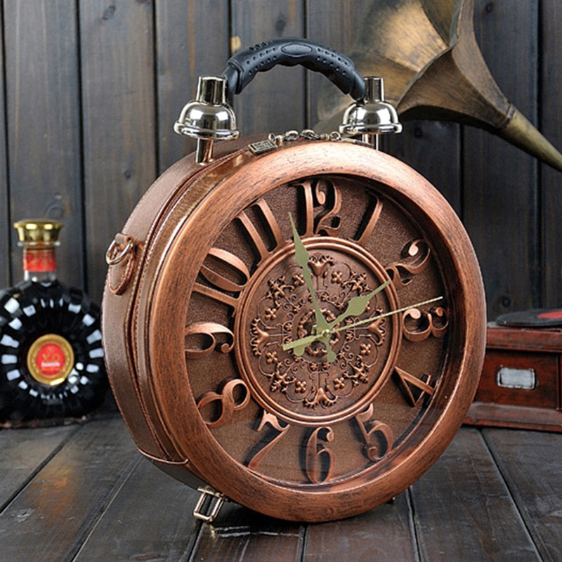 Real Alarm Clock Evening Bag For Women 2022 Luxury Vintage Wedding Handbag Bolsa Feminina Shoulder Messenger Bag Mujer Bohemian