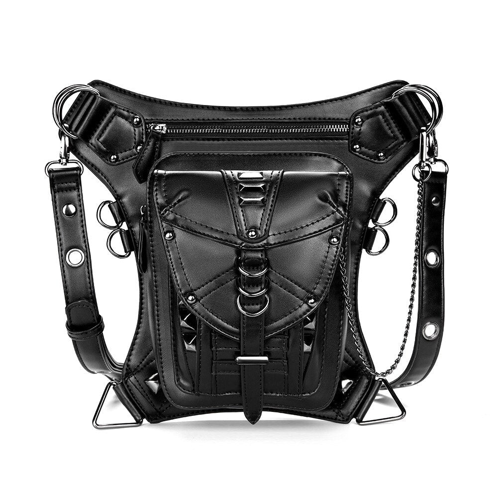 Steampunk Bags Gothic Waist Bags Packs Retro Rock Leather Women Fashion Men Hip