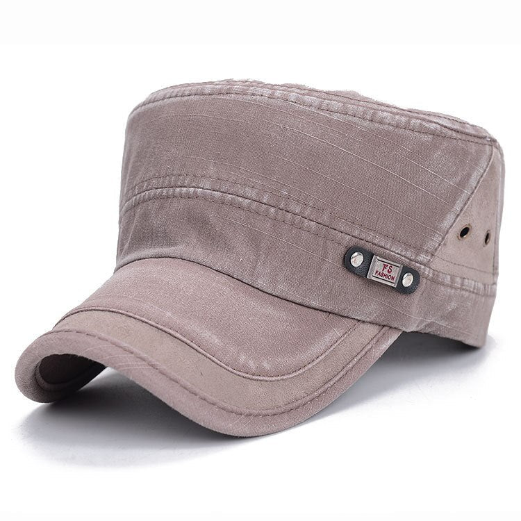 2021 Classic Vintage Flat Top Mens Washed Caps and Hat Adjustable Fitted Thicker Cap Winter Warm Military Hats for Men