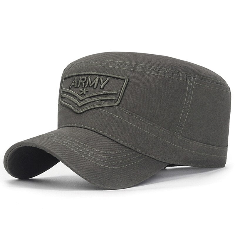 Summer Men's ARMY Corps Cap Hat Military Hats Camouflage Flat Top Hat Men Cotton Hat  Embroidered Camo Hat