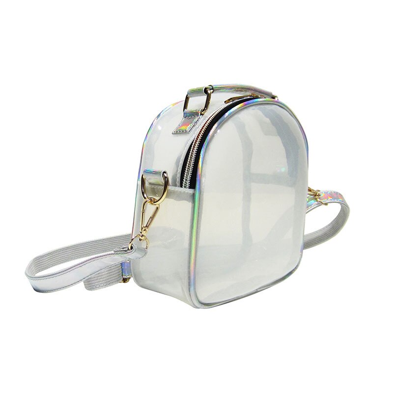 Fashion Transparent Backpack Waterproof PVC Clear Plastic Daily Backpack Mini Teenager Girls Notebook School Bag 6 Candy Color