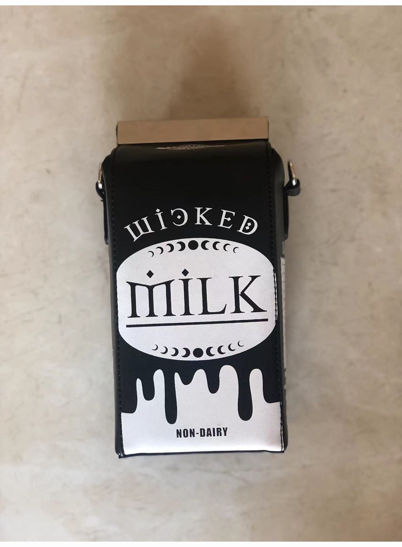Black Harajuku Style Milk Box Purses And Handbags For Women Fashion Cute Chain Ladies Shoulder Crossbody Bags Female Punk Clutch