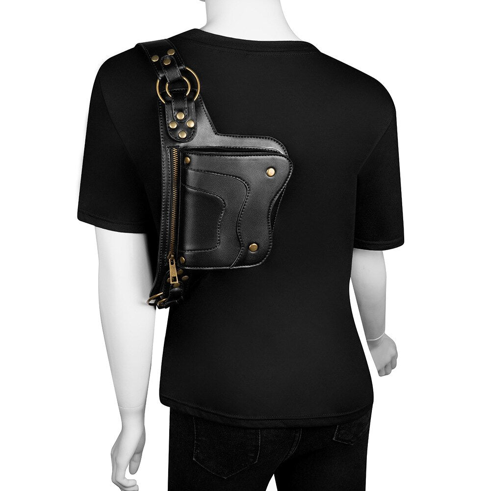 Punk Gothic Waist Bags For Women 2022 Hip Hop Moto Shoulder Purses And Handbags