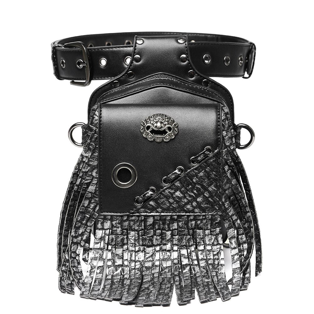 Steampunk Bags Gothic Waist Bags Packs Retro Rock Leather Women Fashion Men Hip