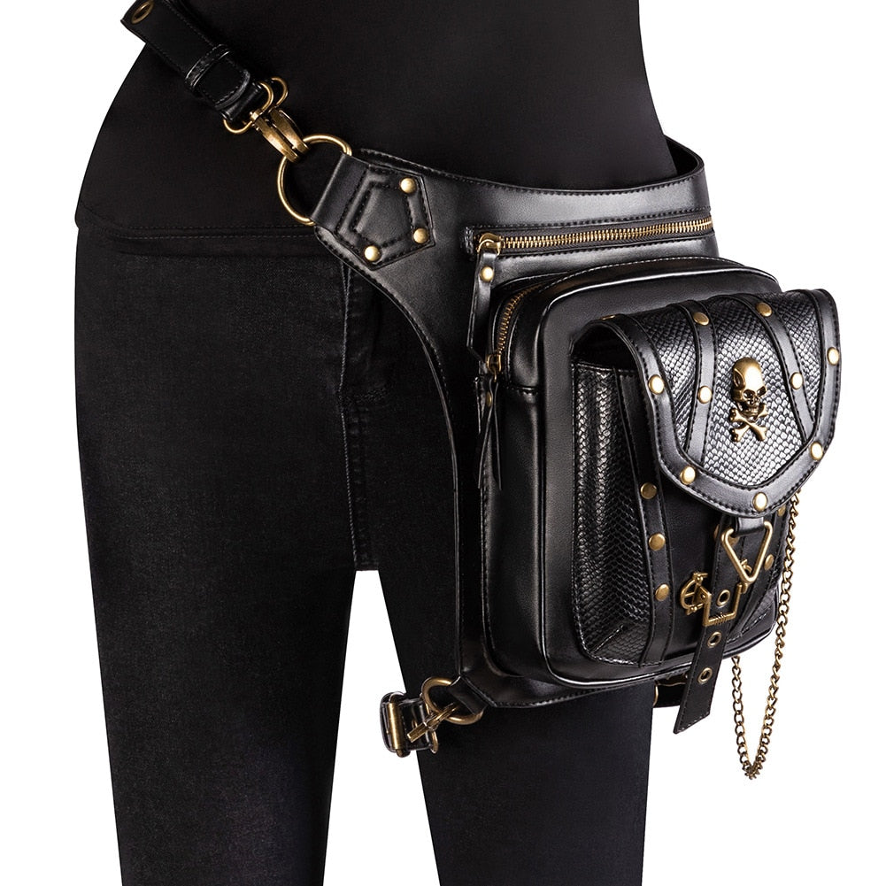 New Vintage Steampunk Bag Steam Punk Retro Rock Gothic Waistbag Goth Shoulder Waist Bags Packs Victorian Style Women Men Leg Bag