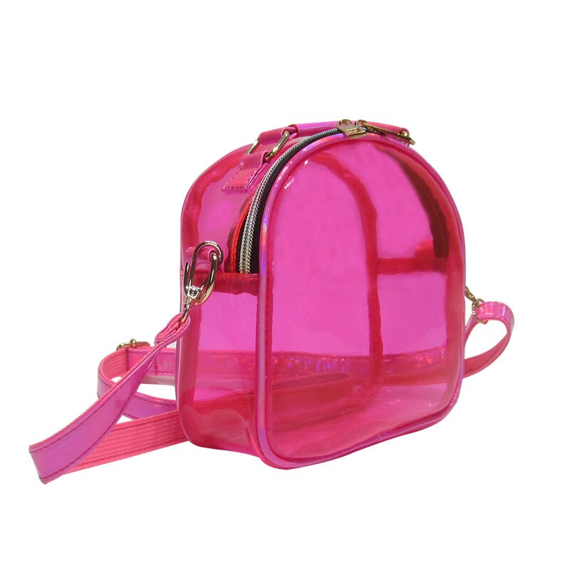 Fashion Transparent Backpack Waterproof PVC Clear Plastic Daily Backpack Mini Teenager Girls Notebook School Bag 6 Candy Color