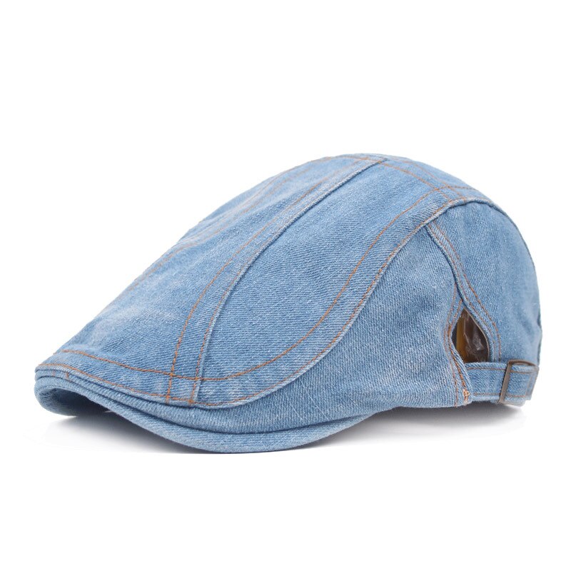 Adjustable Denim Beret Hats Men Women Jeans Berets Newsboy Flat Gatsby Cabbie Driving Windpoof Cap Hats Forward Peaked Caps